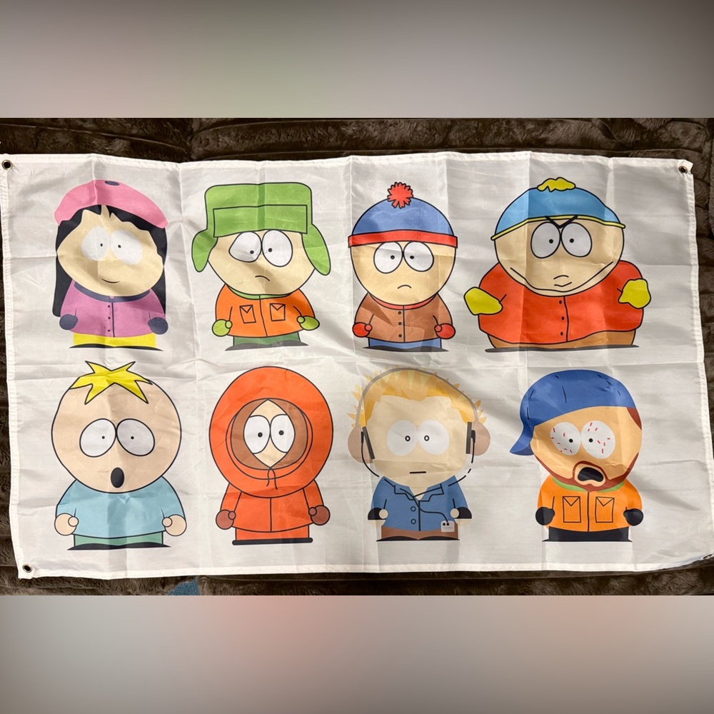 Vintage South Park Flag 46" x 27" w/ Jay Silent Bob SP Creator Website Rare! GC!